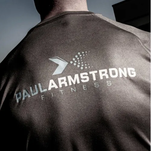 The Paul Armstrong Fitness logo on the back of Paul's training top