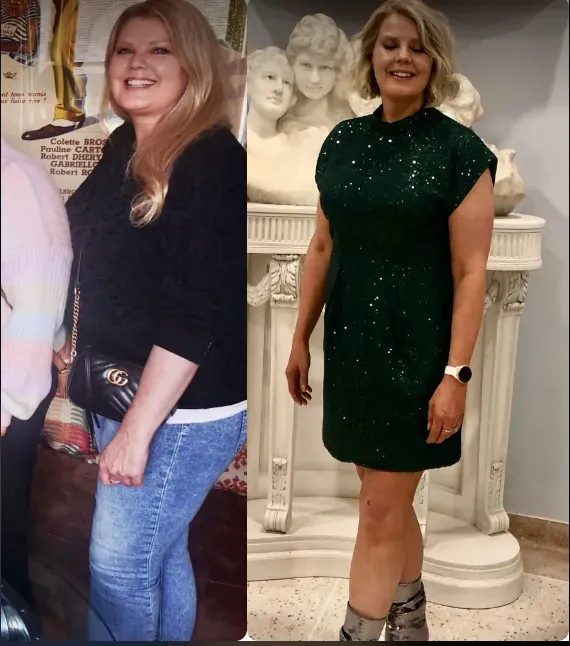 A member before and after, side by side